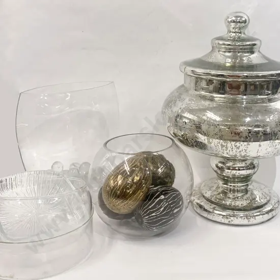 Box of Assorted Decorative Glassware