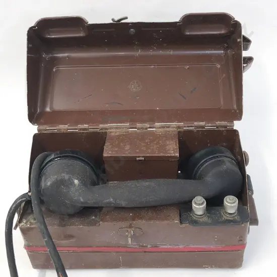 Qty of Assorted Vintage Metalware Including Portable Cased Telephone