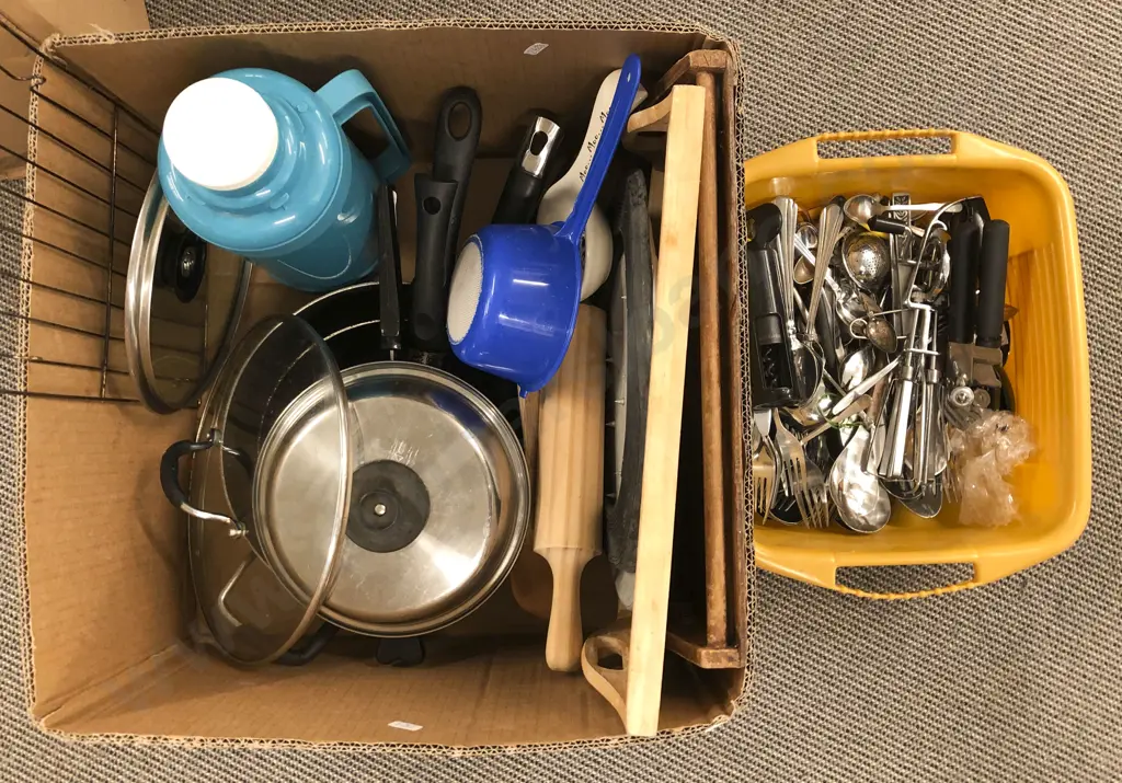 Two Boxes of Assorted Kitchenware Including Tupperware Etc Image 1++