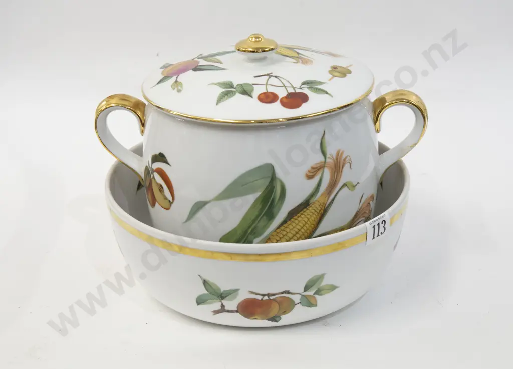 Royal Worcester 'Evesham' Fruit Bowl and Ice Bucket Image 1++