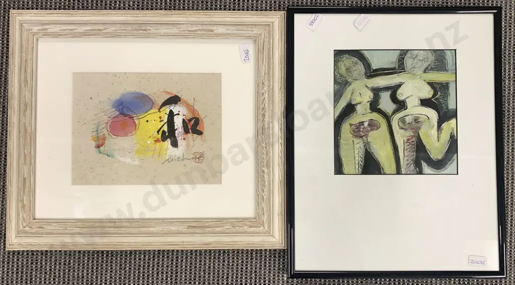 Jennie Prosser "One" Nude Study Together With Framed Abstract Work Image 1++