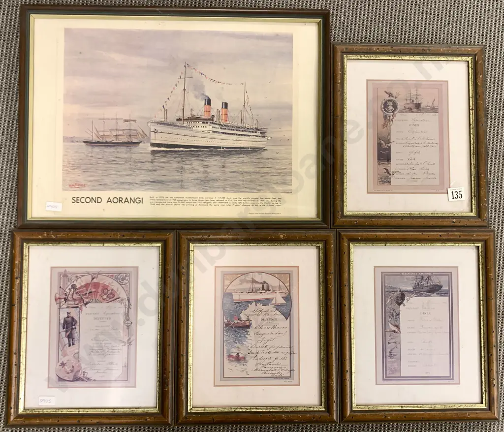 Five Framed Nautical Prints Image 1++