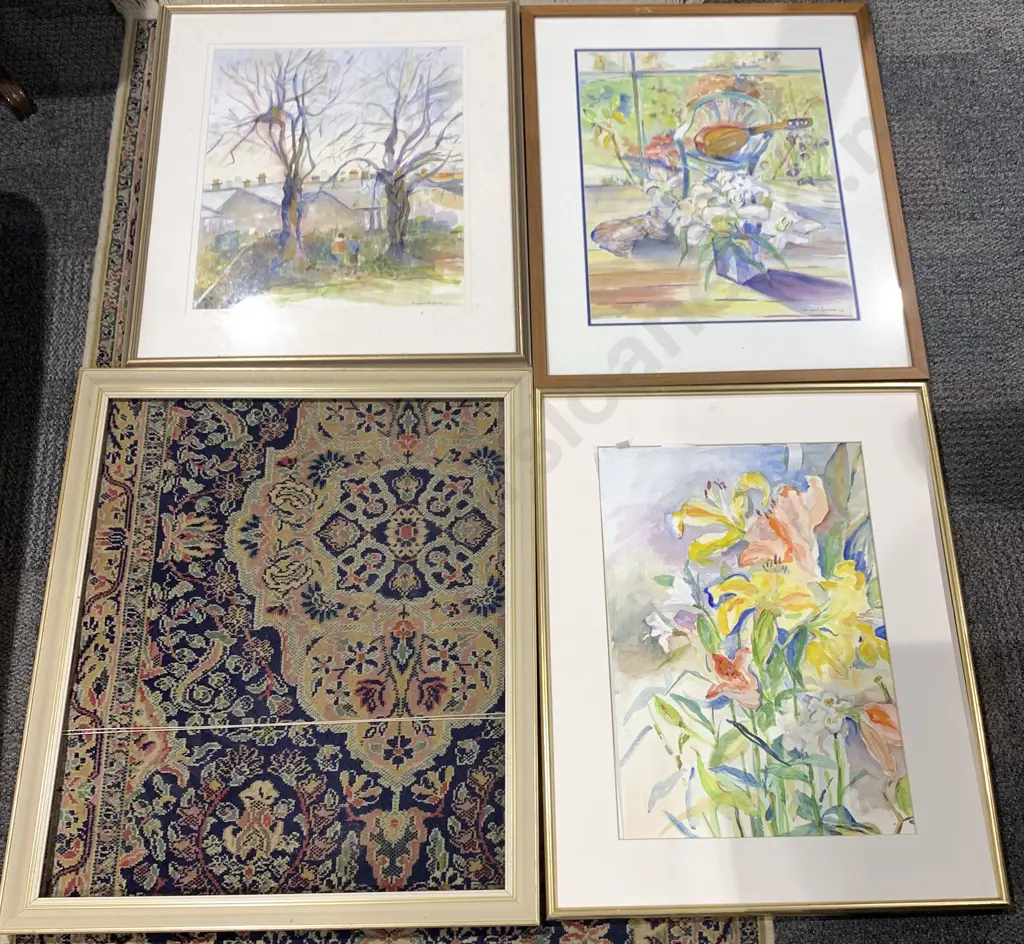 Seven Various Watercolor Originals and Loose Frame Image 1++
