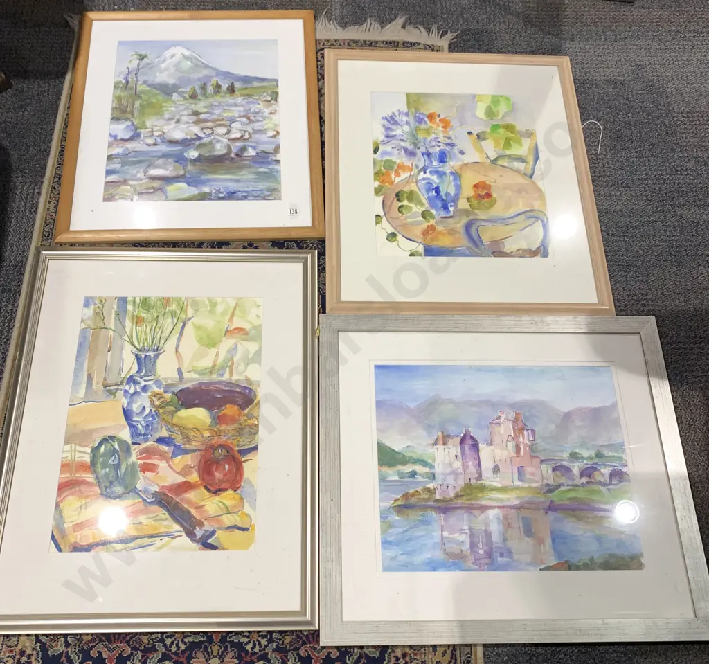 Seven Various Watercolor Originals and Loose Frame Image 1++