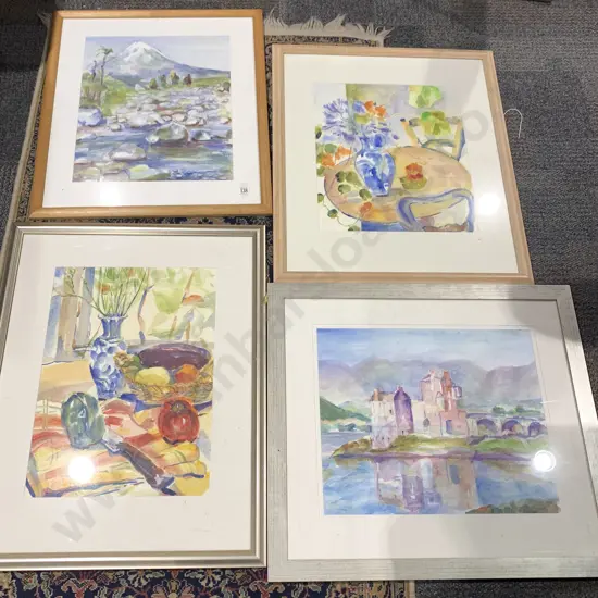Seven Various Watercolor Originals and Loose Frame