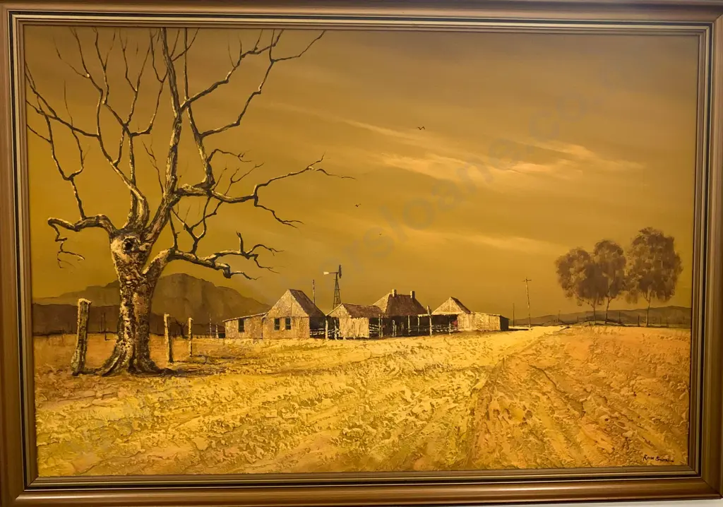 Ochre Landscape Painting by Kevin Smith Image 1++