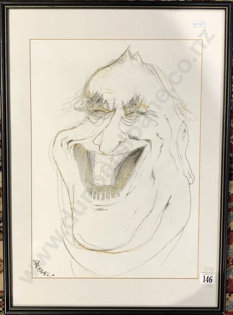 Caricature Sketch of Sir Edmund Hilary by Greenall Image 1++