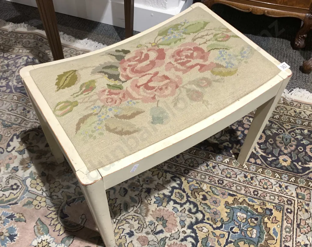 Tapestry Topped Stool Image 1++