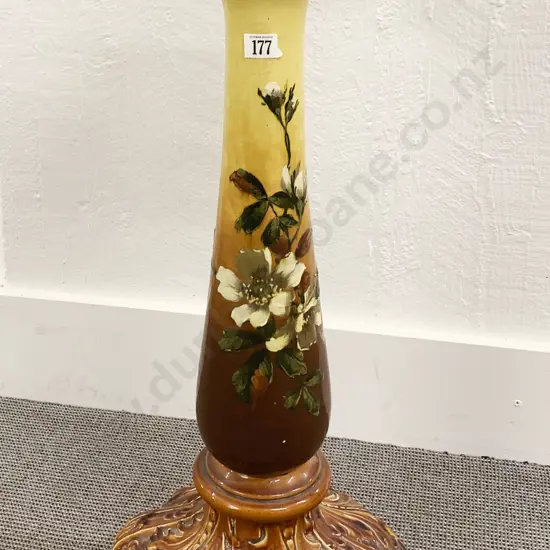 Woodland Art Pottery Floral Decorated Plant Stand