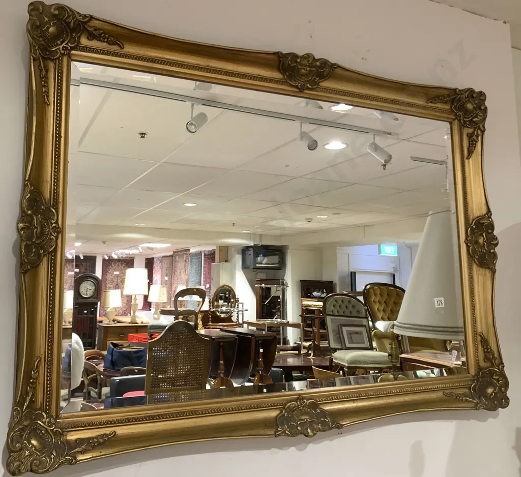 Rectangular Gilt Framed Bevelled Edge Wall Mirror Image 1++