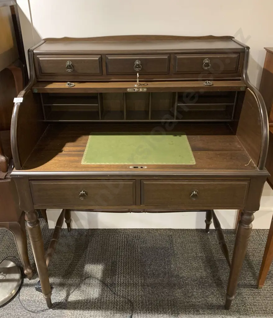 Mahogany Roll Top Desk Image 1++