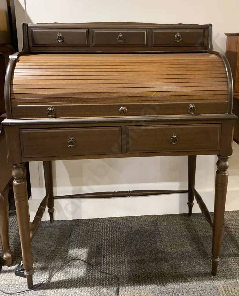 Mahogany Roll Top Desk Image 1++