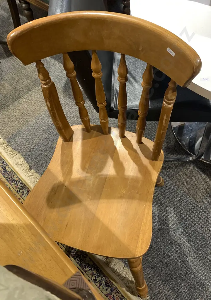 Rimu Extension Dining Table With Two Country Stick Back Chairs Image 1++