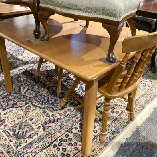 Rimu Extension Dining Table With Two Country Stick Back Chairs