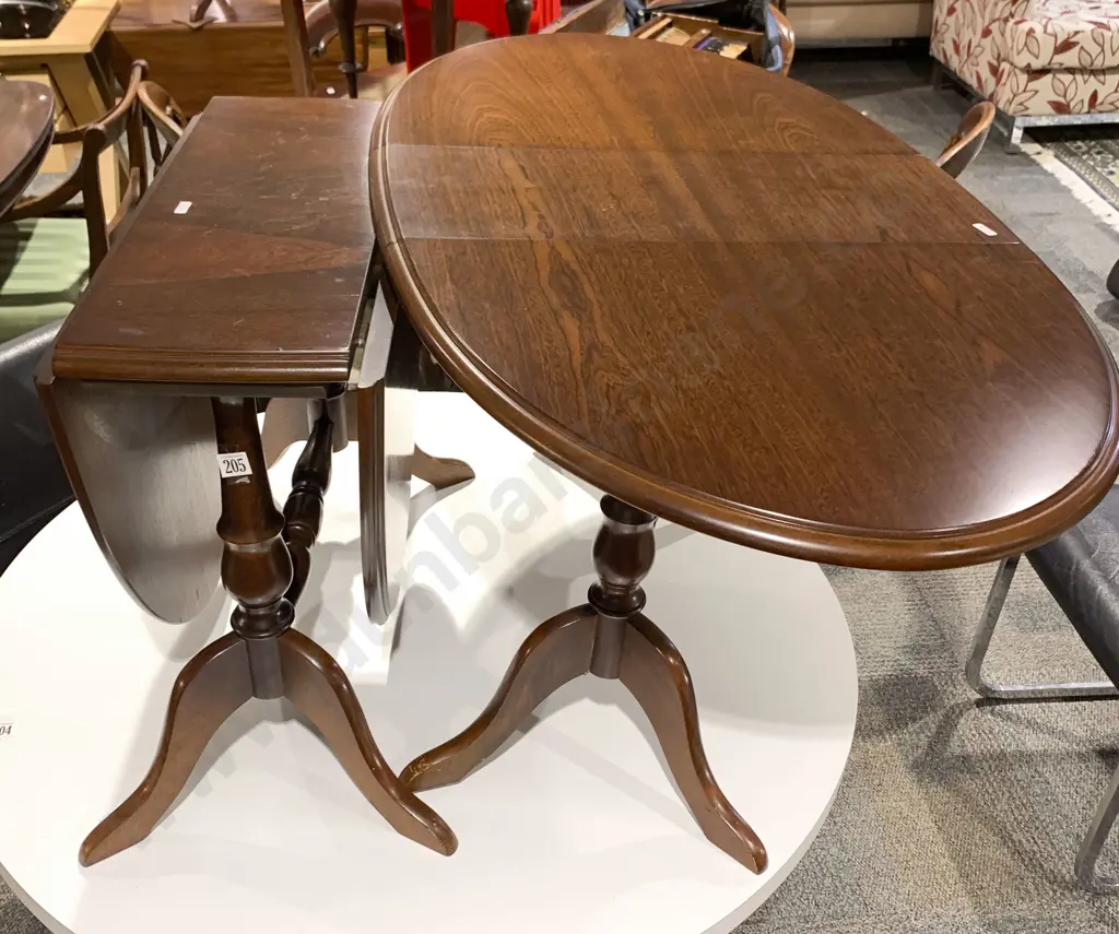 Pair of Oval Drop Leaf Side Tables Image 1++