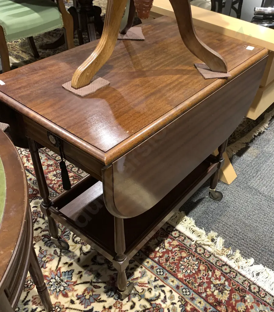 Mahogany Drop Side Tea Trolley Image 1++