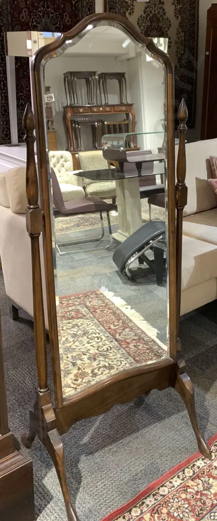Mahogany Framed Cheval Mirror Image 1++