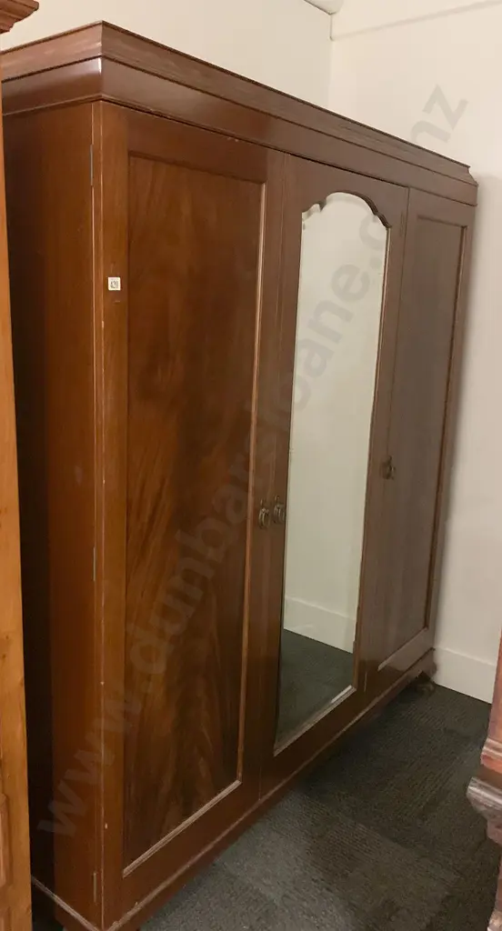 Edwardian Mahogany Mirror Door Wardrobe Image 1++