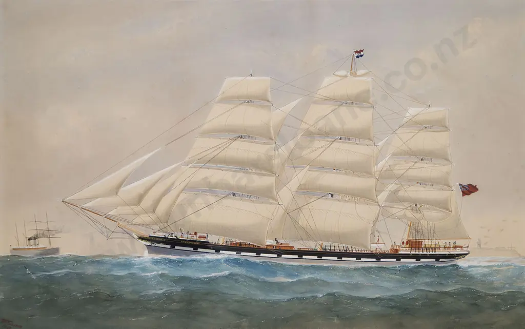 William Forster (1840-91) - The 'Sir Walter Raleigh' of Aberdeen off Sydney Heads Image 1++