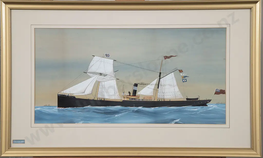 Edward Wilkinson (British fl. 1880-91) - The Sail and Steam Vessel 'Britannia' Image 1++