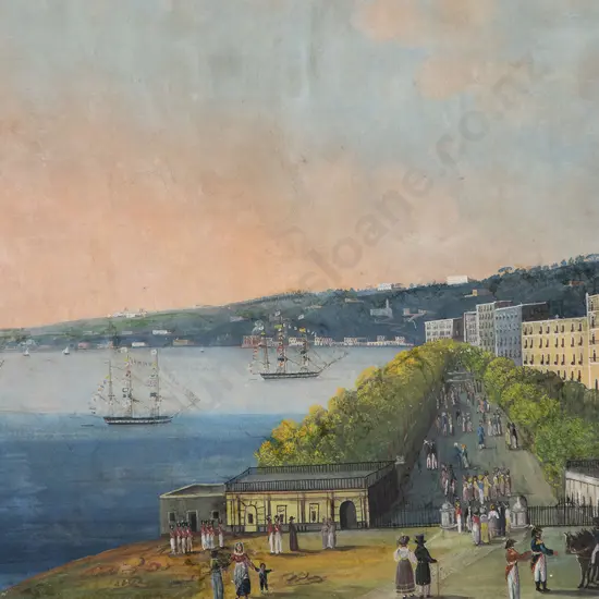 Early C19th Neapolitan School - Arrival of the Portuguese Fleet in Naples