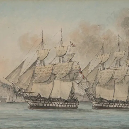 C19th British - British MOW in Company of French MOW off Fortifications