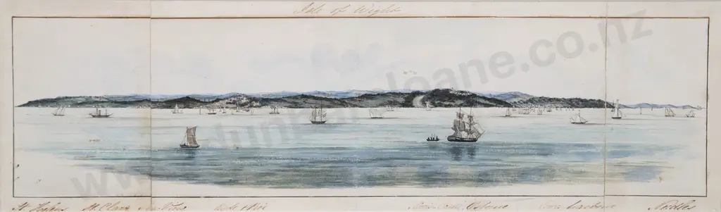 Early C19th British - A Panorama of the Solent and Isle of Wight Image 1++