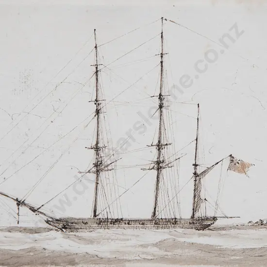 Attributed Lieut. James Kennett Willson (British 1812-1881) - A Ten Gun British Frigate on Station with the South Atlantic Squadron St Helena