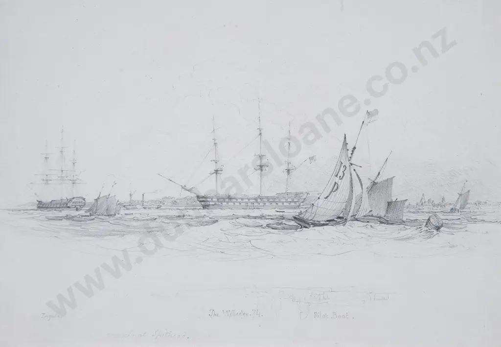After Edward William Cooke (British 1811-1890) - Portsmouth Pilot Cutter no. 13 Working Spithead Image 1++