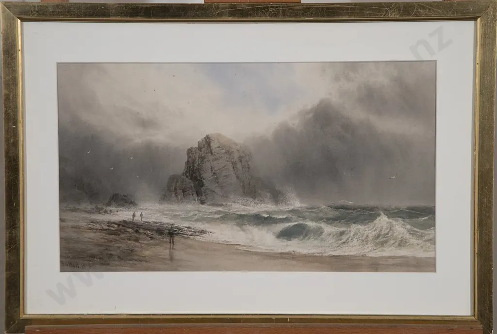 George Lowthian Hall (British 1825-1888) - On the Devonshire Coast Image 1++