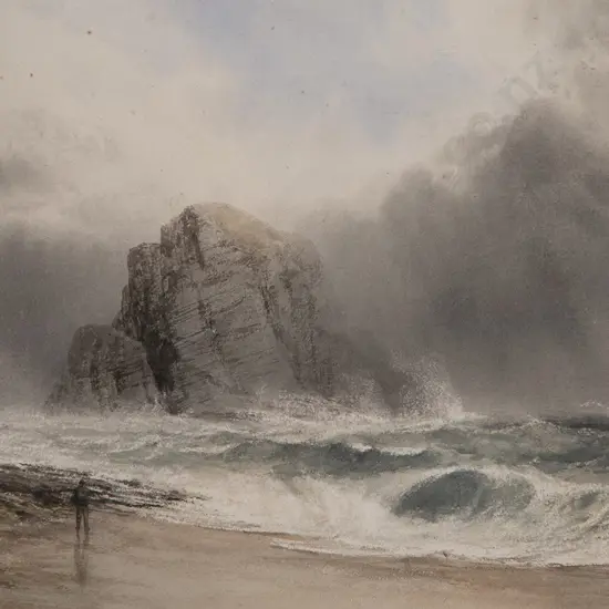 George Lowthian Hall (British 1825-1888) - On the Devonshire Coast