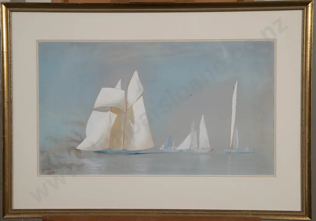 Attributed Charles Ricketts (1866-1931)  - Schooner Yachts off the Nore Image 1++