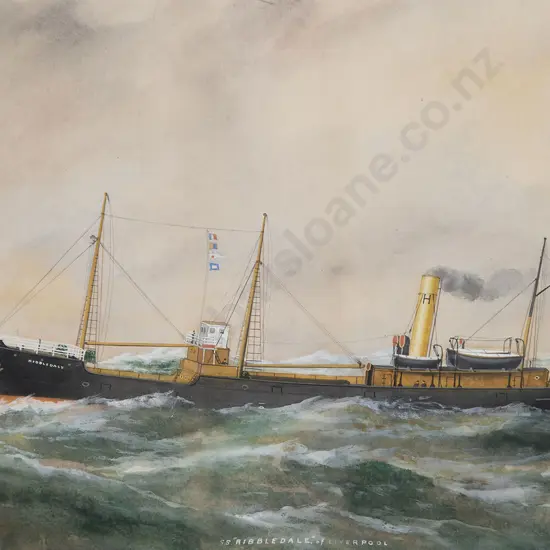 Reuben Chappell (British 1870 - 1940) - S.S. 'Ribbledale' of Liverpool