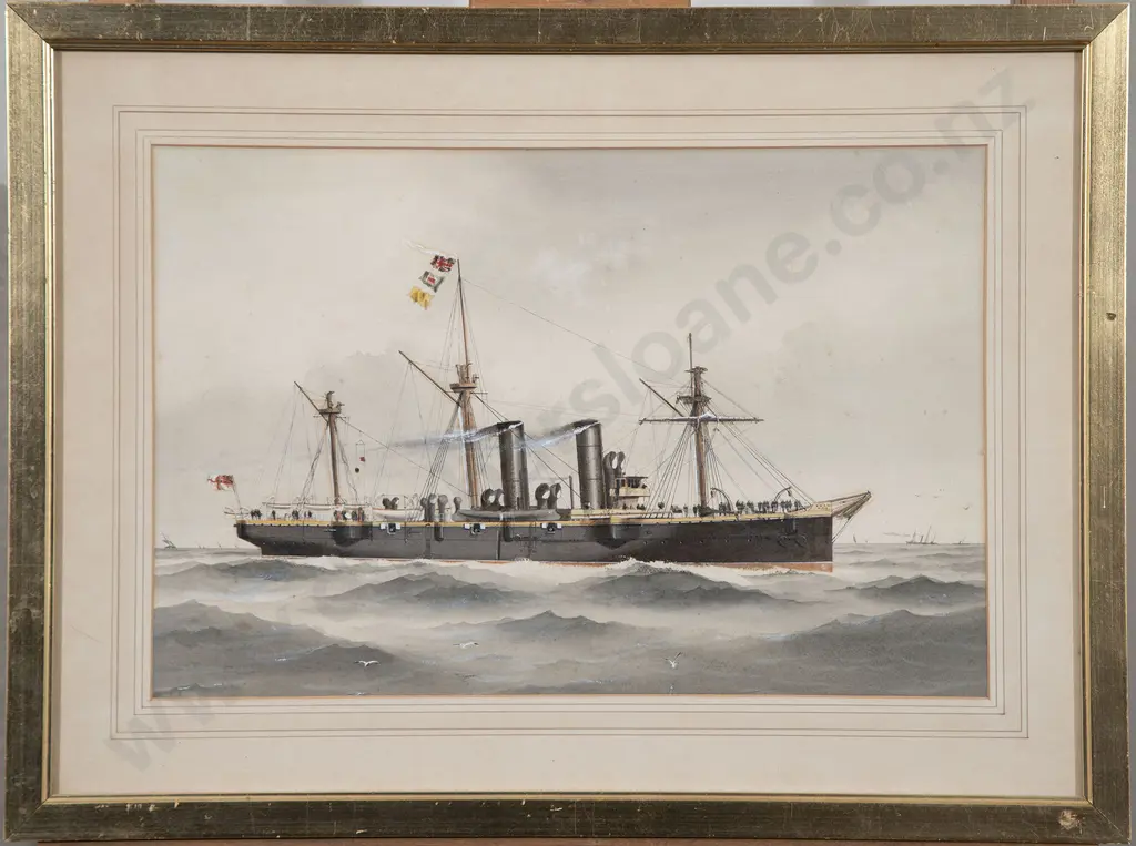 Attributed Mackenzie Thomson (British C19th/C20th) - H M S Amphion 1888 Image 1++