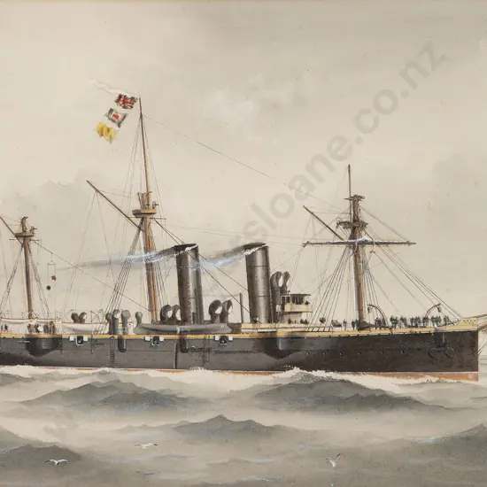 Attributed Mackenzie Thomson (British C19th/C20th) - H M S Amphion 1888
