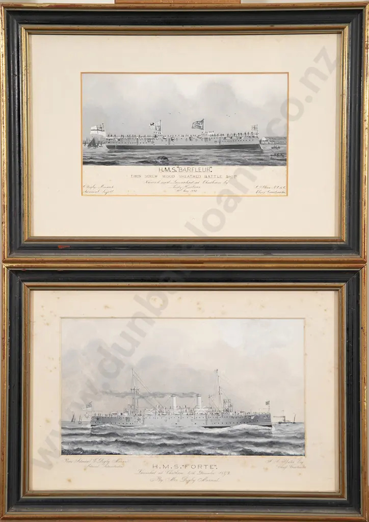 P A Chinnery (British Late C19th) - HMS 'Forte' & HMS 'Barfleur' (2) Image 1++
