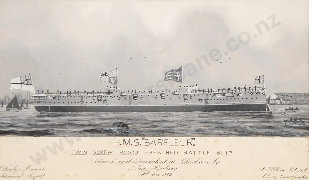 P A Chinnery (British Late C19th) - HMS 'Forte' & HMS 'Barfleur' (2) Image 1++
