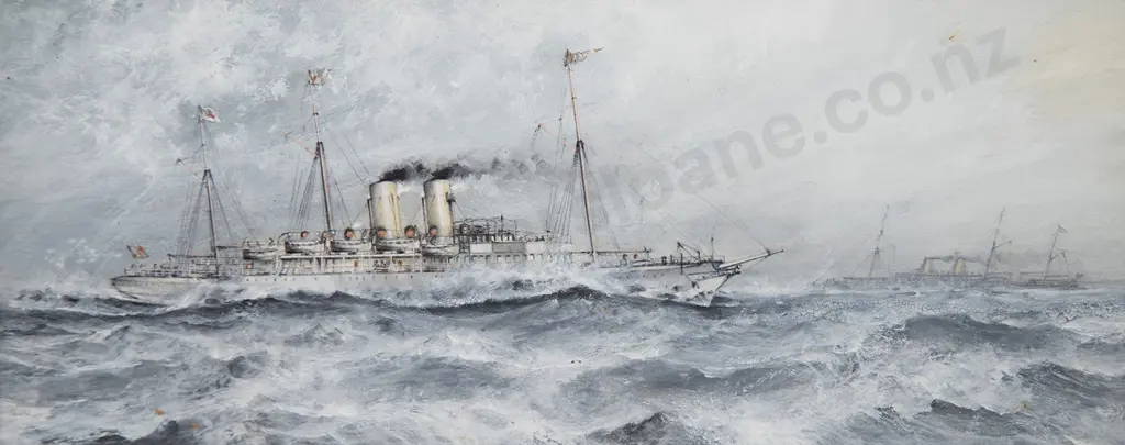 P A Chinnery (British Late C19th) - HMS 'Forte' & HMS 'Barfleur' (2) Image 1++
