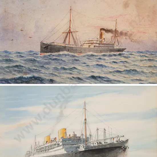T H Robinson & J Cobb Marine Watercolours (2)