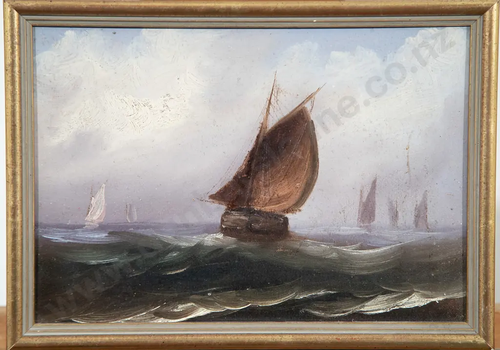 Naive C19th - Fishing Vessel at Sail Image 1++