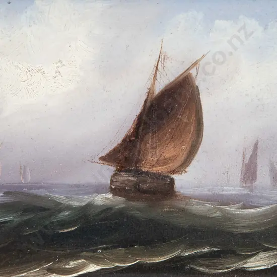 Naive C19th - Fishing Vessel at Sail