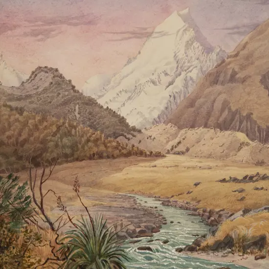 Attributed Christopher Aubrey (1830-1902) - Mount Cook with High Country Tarn