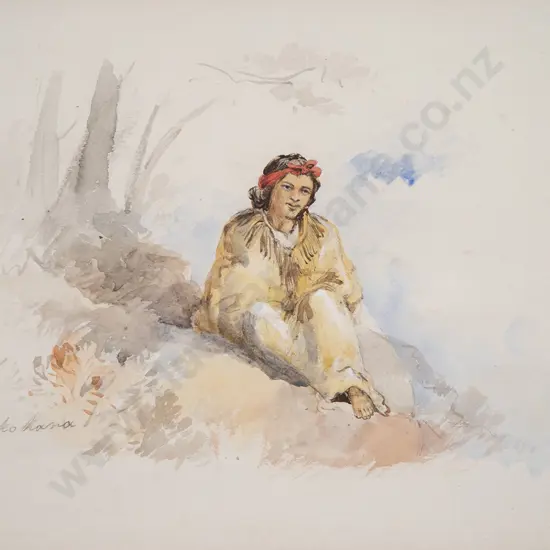Attributed Richard Aldworth Oliver (1811-89) - Portrait of Young Maori Maiden