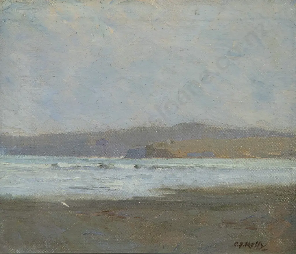 Cecil F Kelly (1879-1954) - Evening Light Godley Head Image 1++