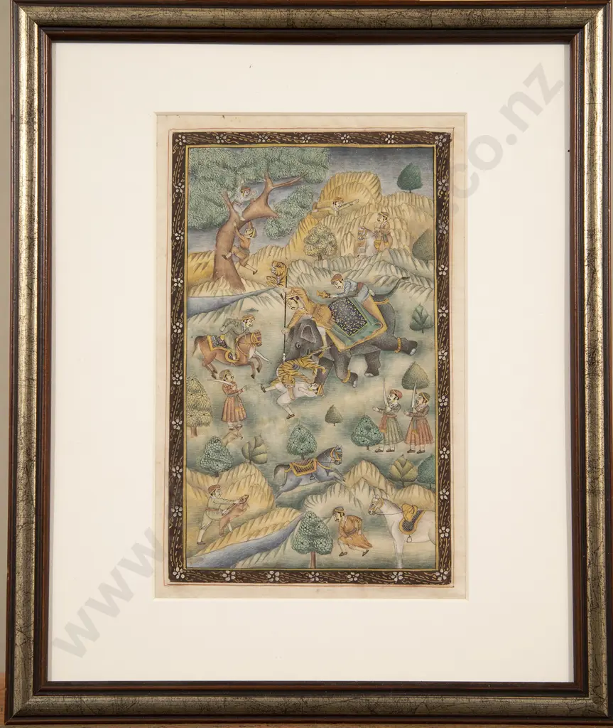 Antique Mughal Painting on Silk Image 1++
