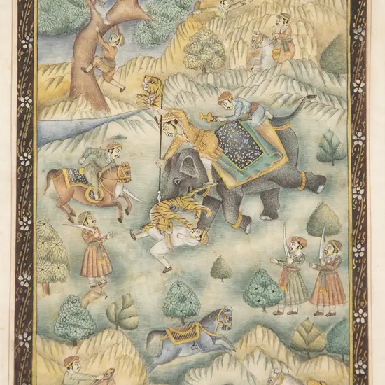 Antique Mughal Painting on Silk