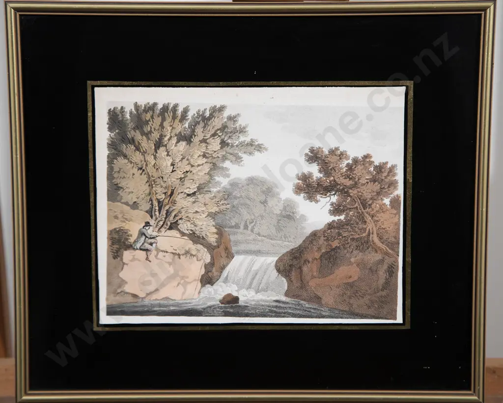 Pair Geo III Fishing Aquatints Image 1++