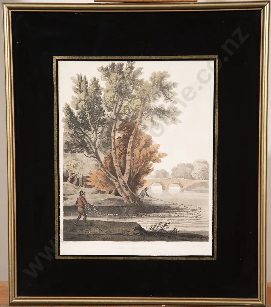 Pair Geo III Fishing Aquatints Image 1++