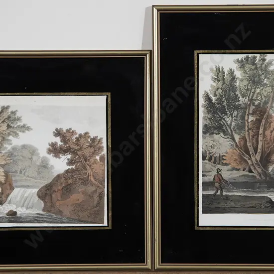 Pair Geo III Fishing Aquatints