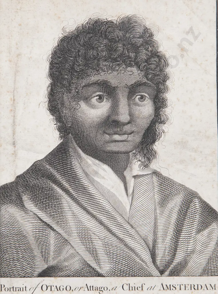 C18th Engraving - Portrait of Otago or Attago. A Chief at Amsterdam Image 1++